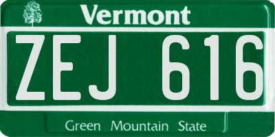 VT license plate ZEJ616