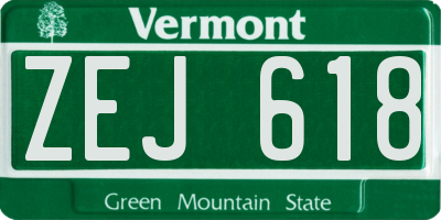 VT license plate ZEJ618