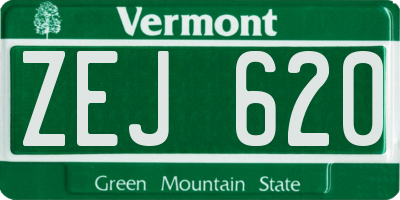 VT license plate ZEJ620