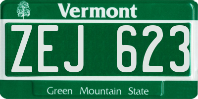 VT license plate ZEJ623