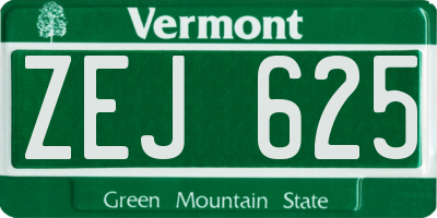 VT license plate ZEJ625
