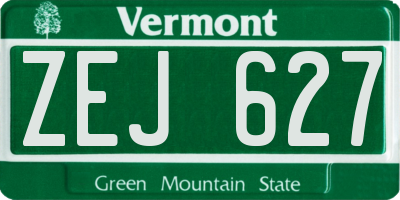 VT license plate ZEJ627