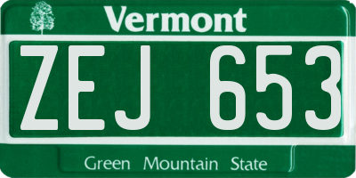 VT license plate ZEJ653