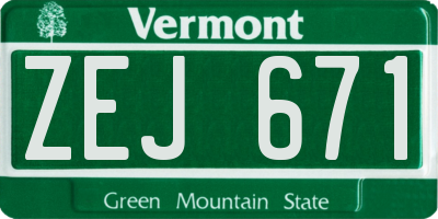 VT license plate ZEJ671