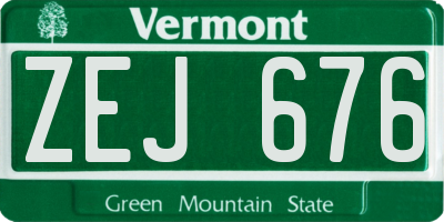 VT license plate ZEJ676