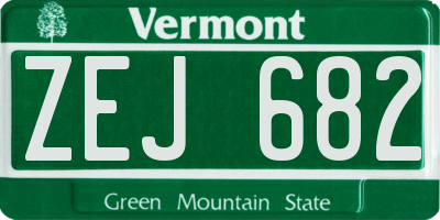 VT license plate ZEJ682