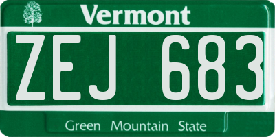 VT license plate ZEJ683