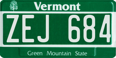 VT license plate ZEJ684
