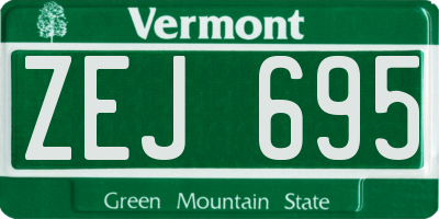 VT license plate ZEJ695