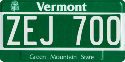 VT license plate ZEJ700