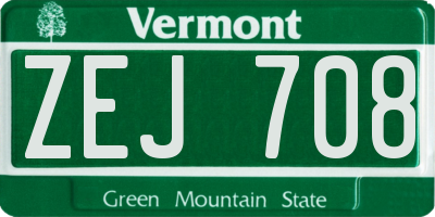 VT license plate ZEJ708