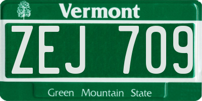 VT license plate ZEJ709