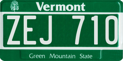VT license plate ZEJ710