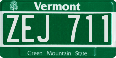 VT license plate ZEJ711
