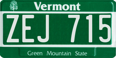 VT license plate ZEJ715