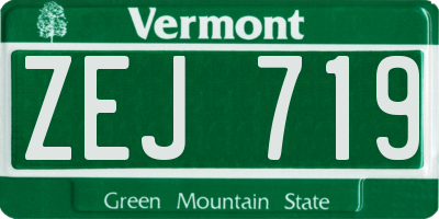 VT license plate ZEJ719