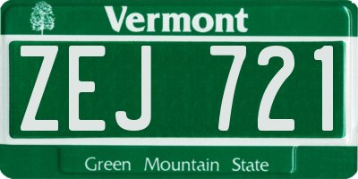 VT license plate ZEJ721