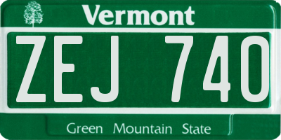 VT license plate ZEJ740
