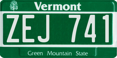 VT license plate ZEJ741