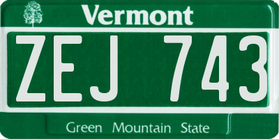 VT license plate ZEJ743