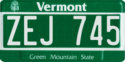 VT license plate ZEJ745