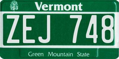 VT license plate ZEJ748