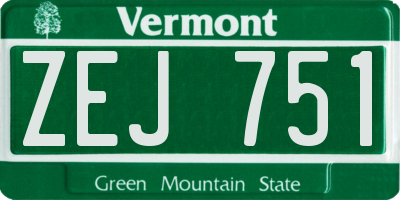 VT license plate ZEJ751