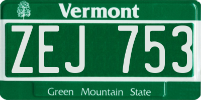 VT license plate ZEJ753