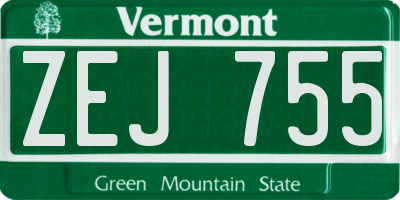 VT license plate ZEJ755