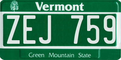 VT license plate ZEJ759