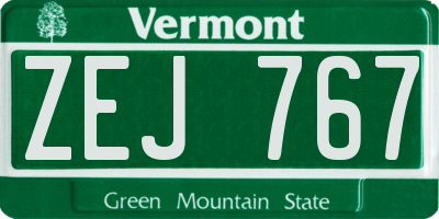 VT license plate ZEJ767