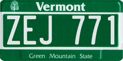 VT license plate ZEJ771