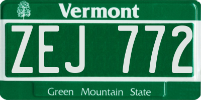 VT license plate ZEJ772