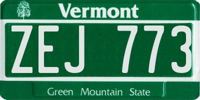 VT license plate ZEJ773