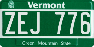 VT license plate ZEJ776