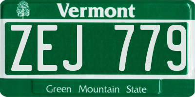 VT license plate ZEJ779