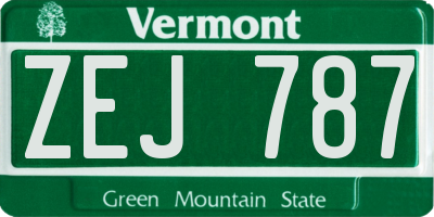 VT license plate ZEJ787