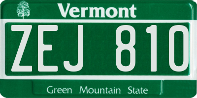 VT license plate ZEJ810