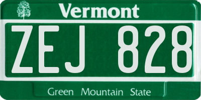 VT license plate ZEJ828