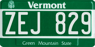 VT license plate ZEJ829