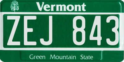 VT license plate ZEJ843