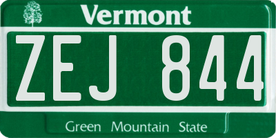 VT license plate ZEJ844