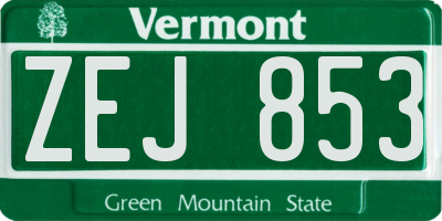 VT license plate ZEJ853