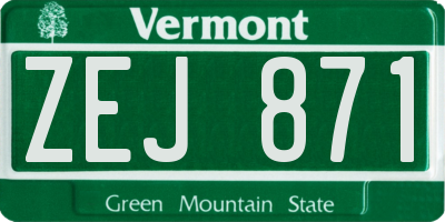 VT license plate ZEJ871