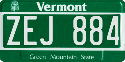 VT license plate ZEJ884