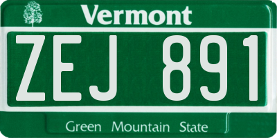 VT license plate ZEJ891
