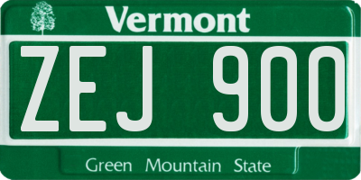 VT license plate ZEJ900