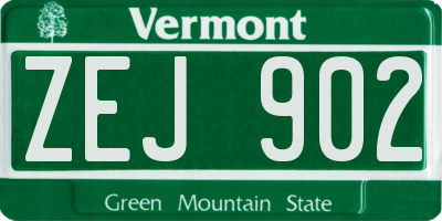 VT license plate ZEJ902