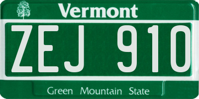 VT license plate ZEJ910