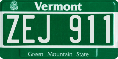 VT license plate ZEJ911